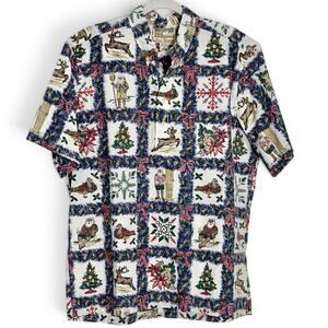 Reyn Spooner Mele Kalikimaka 2000 Christmas Hawaiian Shirt Sz L Santa Aloha Surf